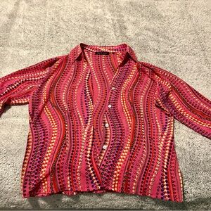 Violet & Claire Pink and Purple Button Down Shirt